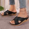 Summer Cross Strap Wedge Slippers for Women Comfortable Thick Sole Casual Sandals Woman Non Slip Platform Flip Flops Female 43