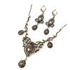 Ретро золотой цвет, серые серьги со стразами, ожерелья, наборы для женщин, богемные свадебные комплекты ювелирных изделий