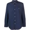 Polo Solid Color Button Down Long Sleeve Shirt Men Shirts Blue 710832480001093-001