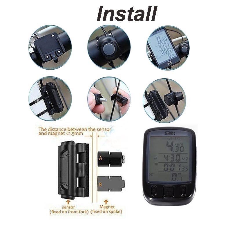 Велосипедный водонепроницаемый цифровой ЖК-компьютер MTB Спидометр Велосипедный одометр Спидометр