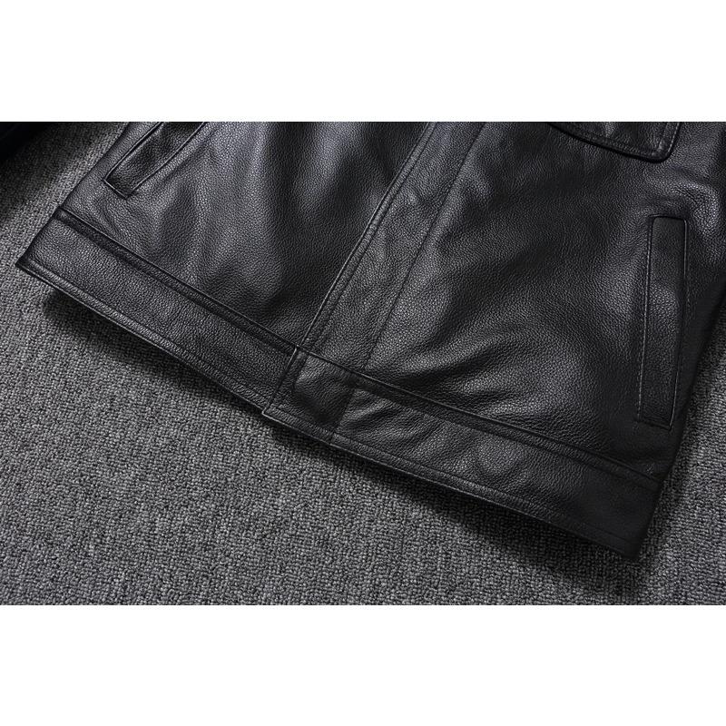Китайский размер Повседневная натуральная воловья кожаная мужская куртка облегающая черная кожаная куртка мужское пальто мужская кожаная куртка весна осень