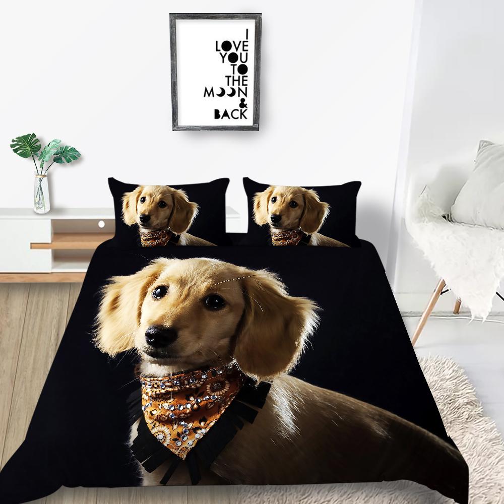 Новая мода Цветок Пододеяльник Комплект домашних животных Постельное белье Собаки Наволочка Дизайн Домашний текстиль Мультфильм Мужчина Женщина Одноместный Чехол на кровать King Size