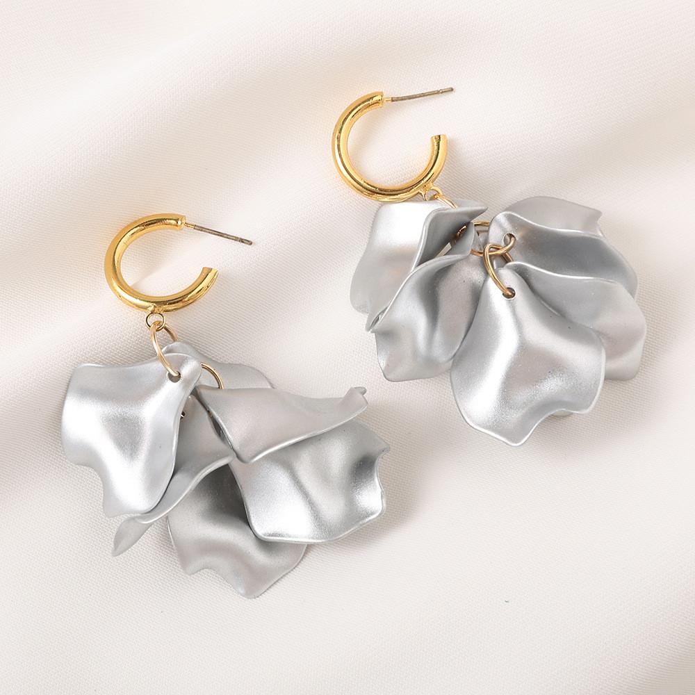 Pinkdudu Модные серьги-капли в виде лепестков роз из смолы с жемчужным блеском, женские украшения PD2386