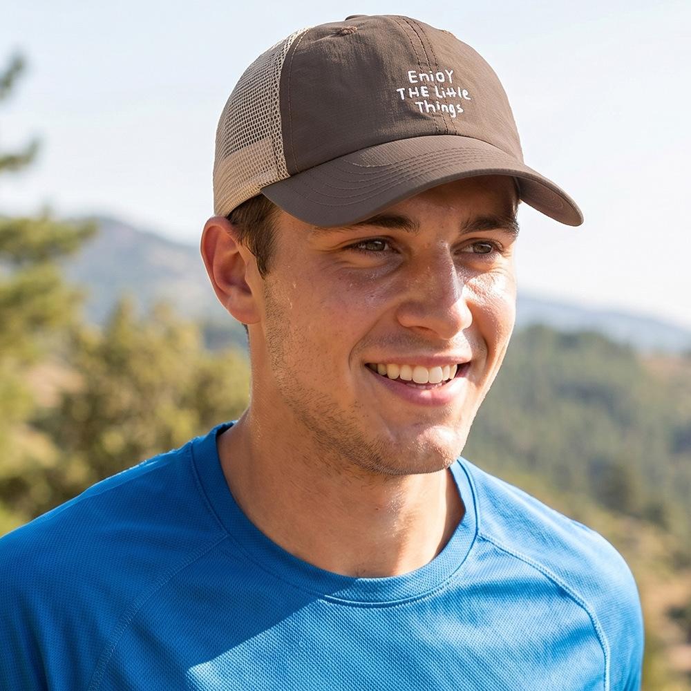 Summer Mesh Breathable Quick-Drying Adjustable Nylon Baseball Cap Letter Embroidery Fashionable Dad Cap