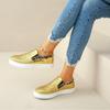 European and American Sequin Women's Single Shoes 2024 New Flat Bottom Elastic Mouth Color Matching Casual Sports Board Shoes