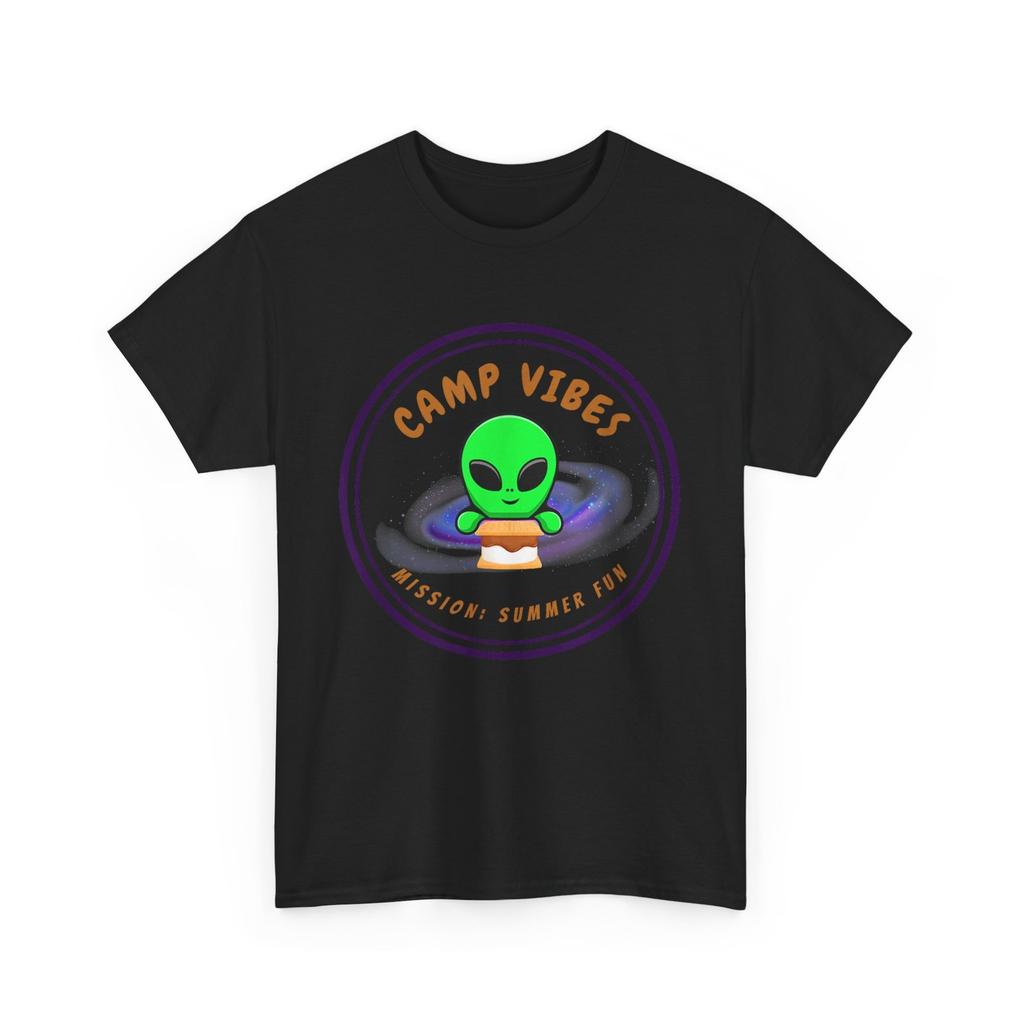 Футболка с принтом 'Camp Vibes Alien', Летняя футболка с пришельцем для любителей пришельцев, Забавная футболка