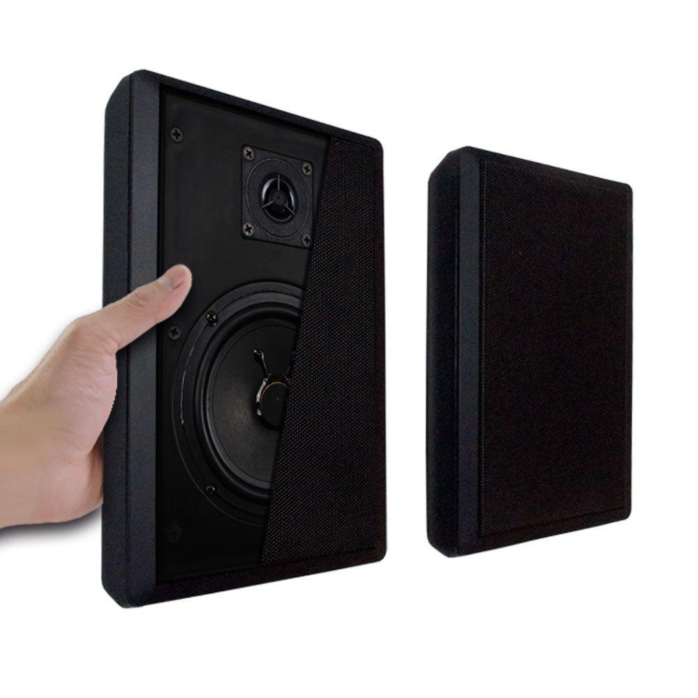 Wall Mounted Ultra Thin 2 Thin Planar Flat Passive Compact Small Size E-mons Speakers, [Wall Speakers] Black, Pairs, Passive, Speakers, Speakers,