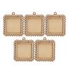 5pcs Wooden Rectangle Setting Emboss Blank Base Small Wooden Photo Frame Keychain Trays