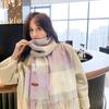 Осенне-зимний новый шарф женский утолщенный искусственный кашемир универсальный студенческий шаль длинный клетчатый шарф