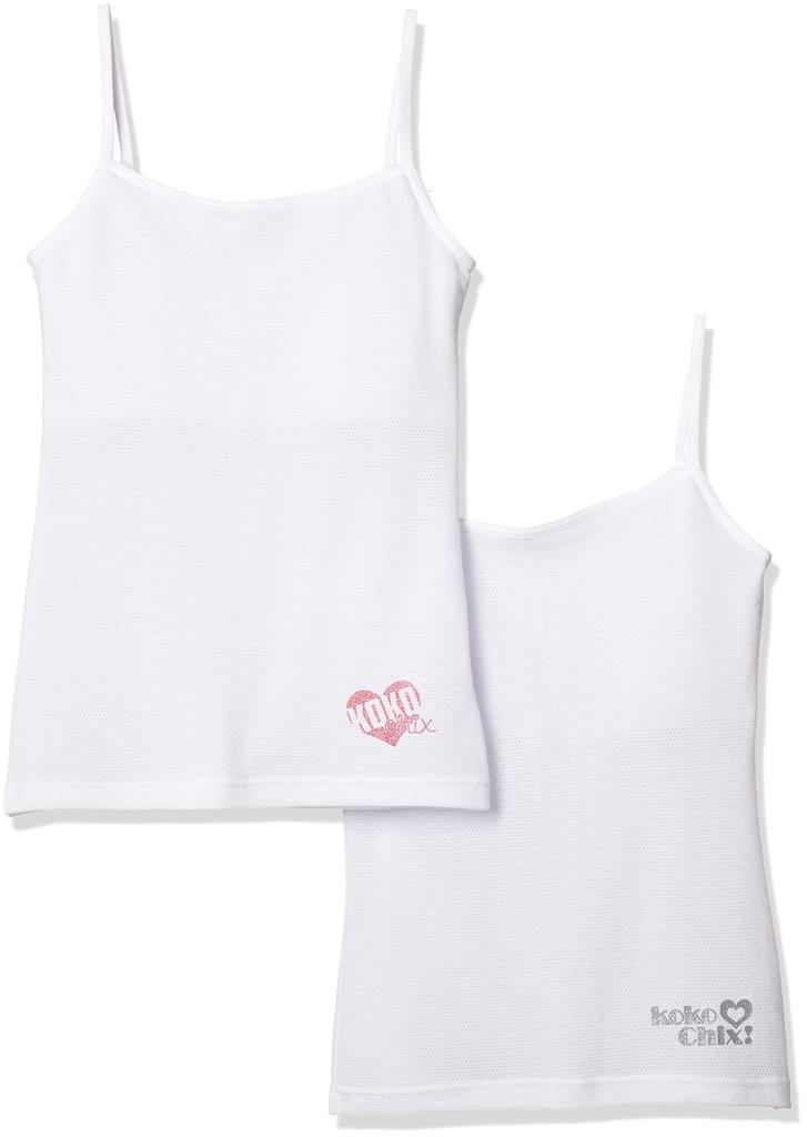 Garo Junior Mesh Finish with Size 160 To Japanese Size 470638 Camisole, Double-Breasted, 2-Piece Set, Accent, Girls', White, (equivalent 160),