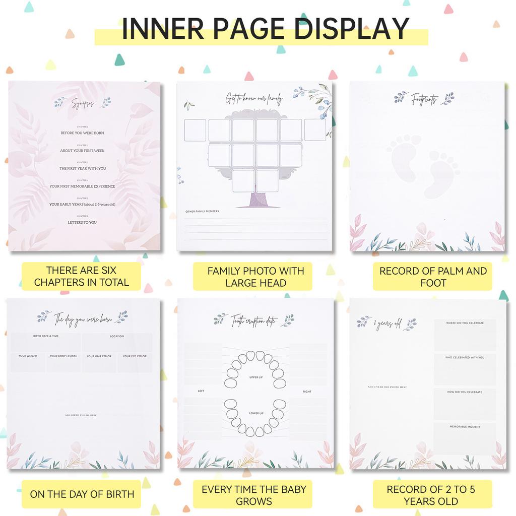 Детская книга памяти о беременности Сделай сам Семейная книга записей о росте детей Фотоальбом Первый год Альбом для скрапбукинга Книга памяти для новоиспеченных родителей