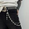 Salircon Панк Многослойный Шарм из Имитации Жемчуга Джинсы Штаны Брелок Мужской Готический Поясная Цепь Кошелек Цепь на Сумку Мужские Украшения Гранж
