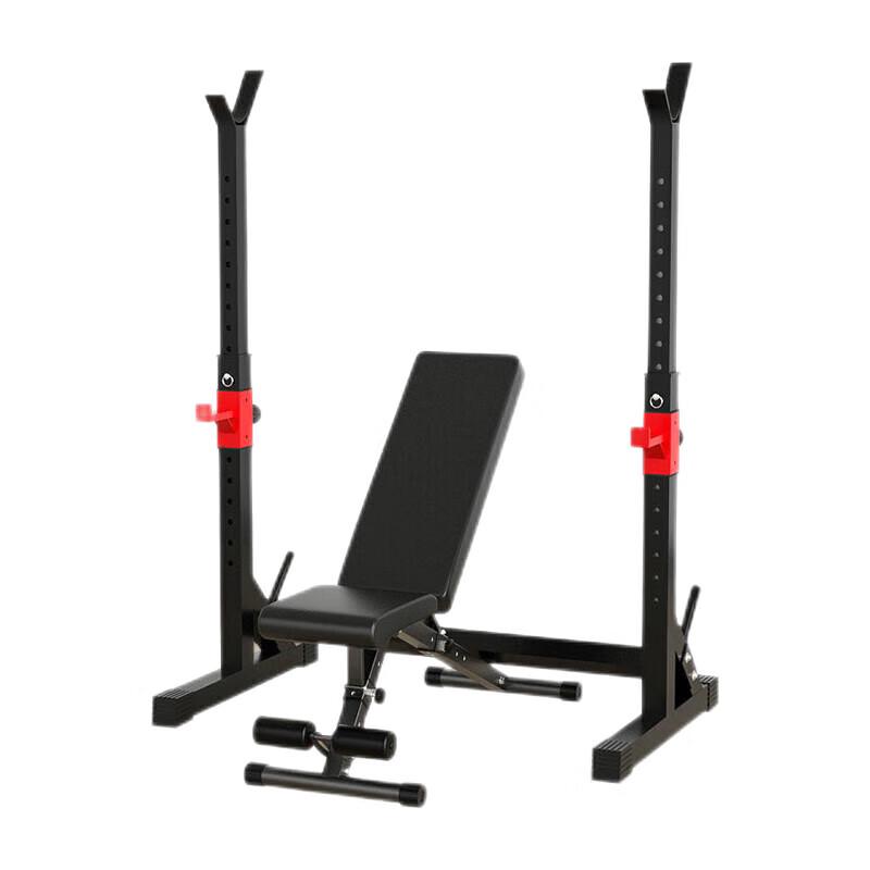 Integrated Squat Rack with Weight Bench