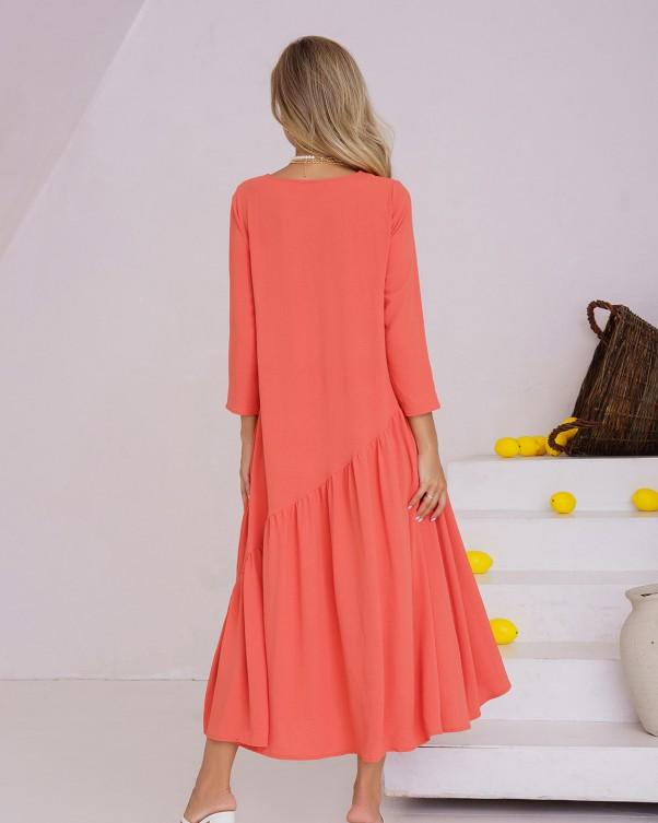 Свободное платье с нижним воланом ISSA Plus