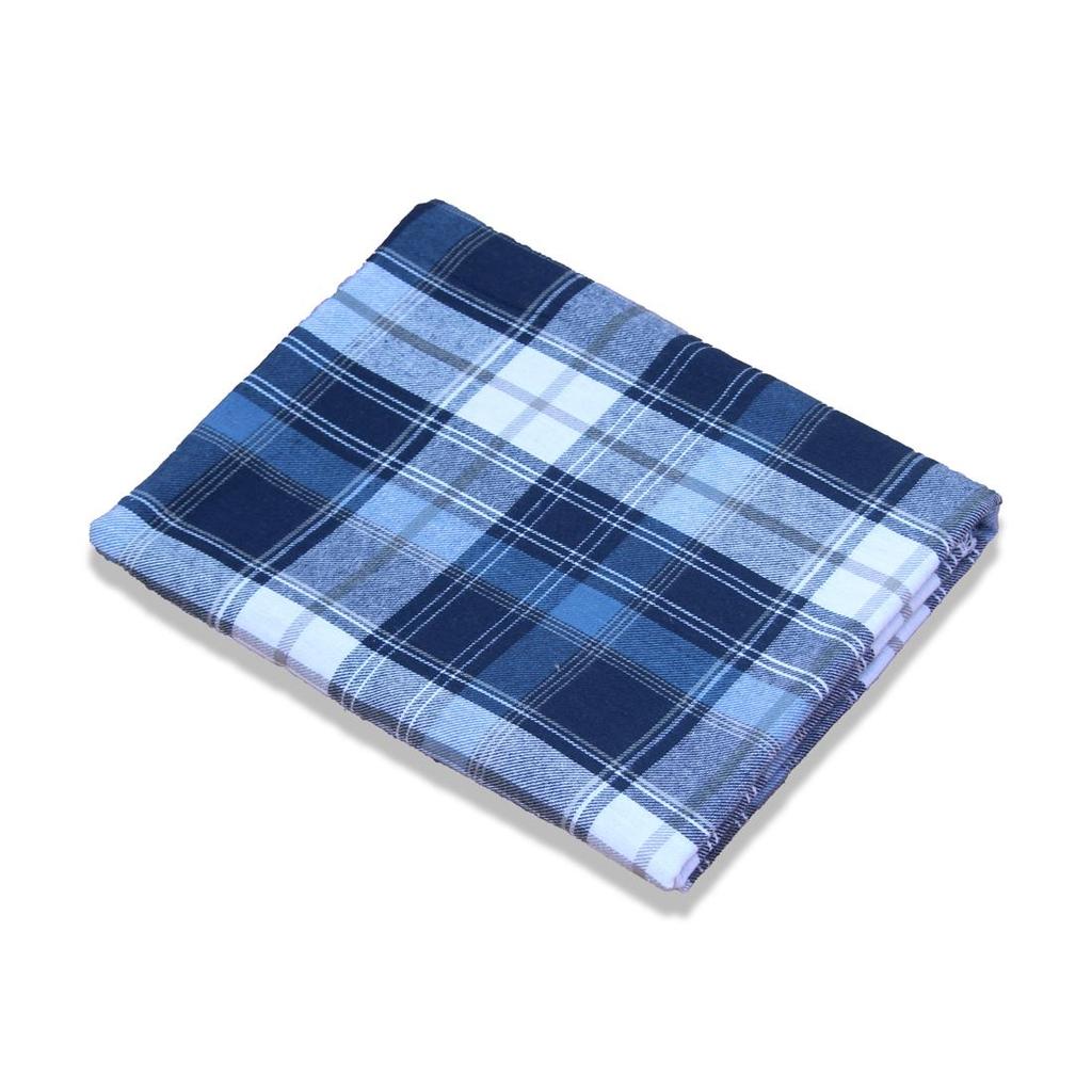 Несшитая хлопковая клетчатая ткань персикового цвета в сине-белую клетку