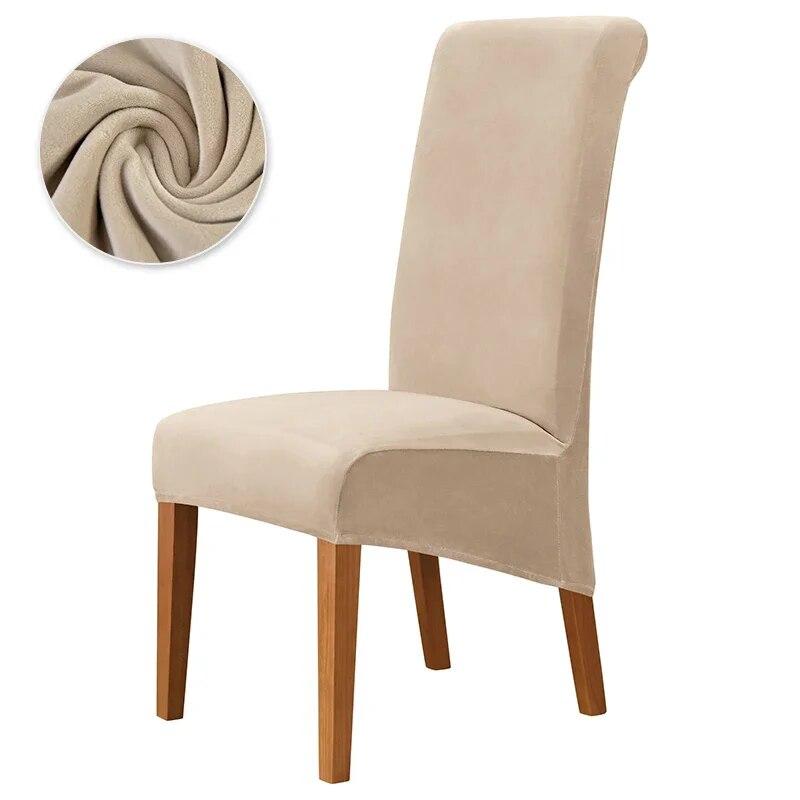1PC Soft Velvet Chair Cover Solid Color Elastic Dining Chair Covers Winter Warm Seat Slipcovers Home Hotel Wedding Banquet Party