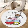 K-pop персонажи, Товары BT21 Стульчик Коврик для стула Круглый ковер Ковер для офиса, Машинная стирка, Нескользящий, Подходит для гостиных, спален