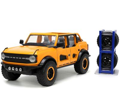 JADATOYS JUST TRUCKS WHEELS 2021 FORD BRONCO YE Мини-автомобиль 34025 124 с багажником и