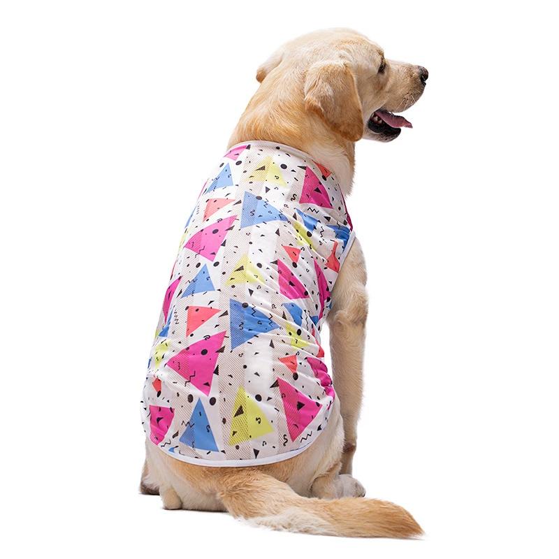 Breathable Summer Pet Dog Clothes For Large Dogs Cool Dog Shirts With Printed Pattern Cooling Dog Vest Sleeveless Jacket For Dog