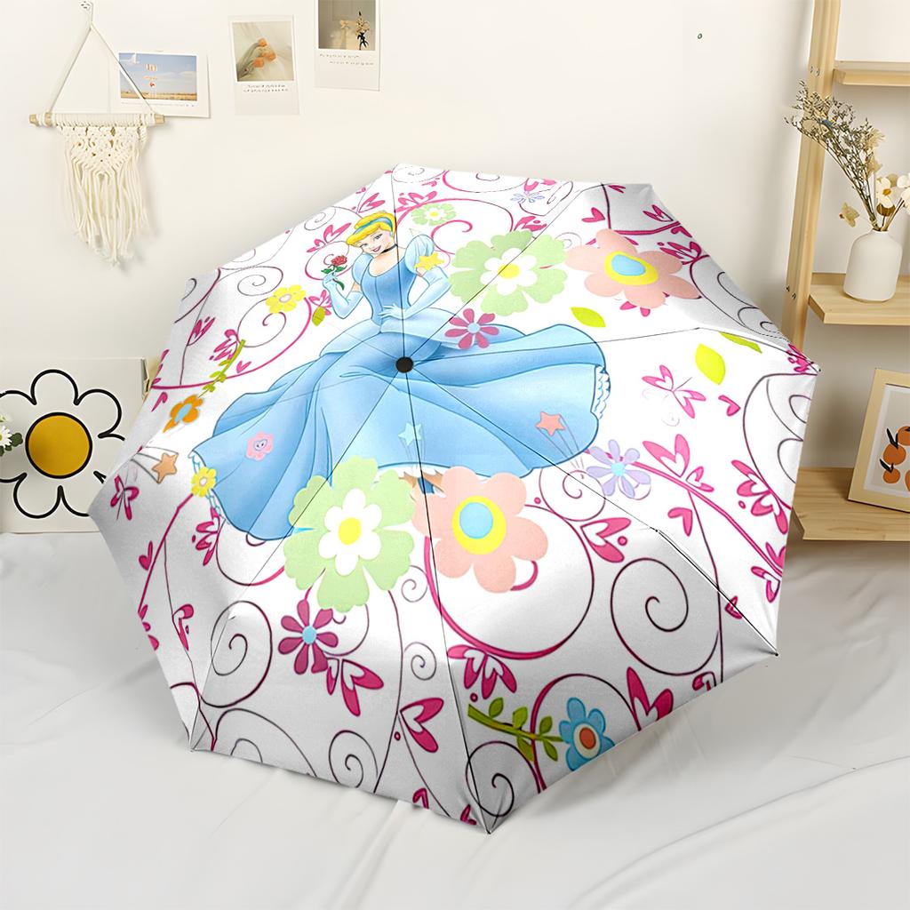Cinderella's Magical Clock Compact Travel Automatic Umbrella with 8-Rib Compact Design for Women/Men Elegant Women's Umbrella Stylish Gift for Women