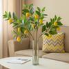 Green Leaves Artificial Lemon Branch Plastic Fruit Handmade Fake Fruit Props Realistic Flower Arrangement Simulation Fruit Tree