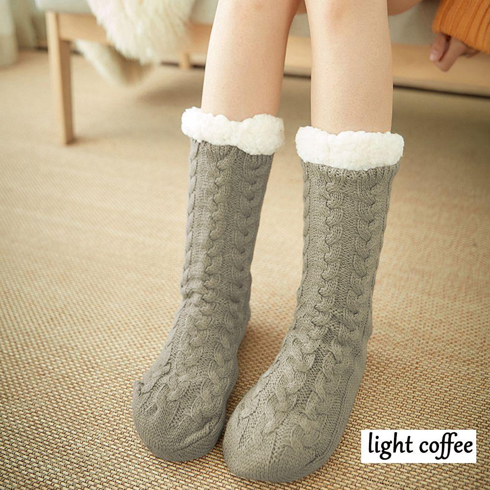Christmas Warm Winter Fluffy Fleece Lined Thicken Bed Socks Floor Socks