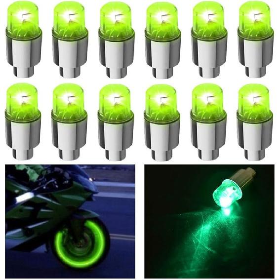 12 PCS LED Wheel Lights Flash Light Tire Valve Cap Lamp For Car Trucks Motorcycle Bike (Blue)