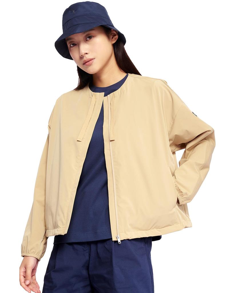 Aigle Official Round Neck Size 34 Women's UV-Cut, Water-Repellent Jacket, OBFBJ42, Beige,