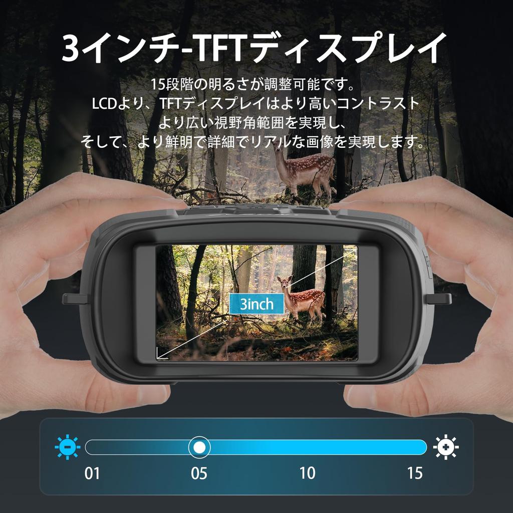 Svbony SA206 Прицел ночного видения с цифровым зумом, 3,0-дюймовый TFT-дисплей, видео 4K, инфракрасный, функция зума доступна во время видеозаписи, прошивка