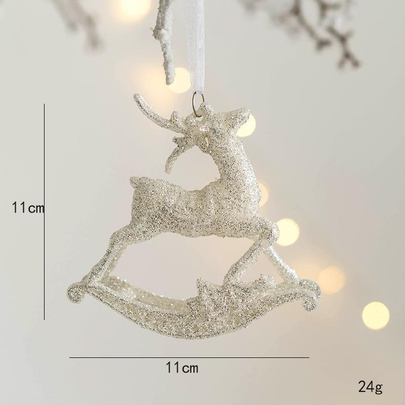 New Christmas Tree Decorations Pendant Xmas Tree White Elk Snowflake Ornaments Home Hanging Decoration 2025 New Year Party Decor