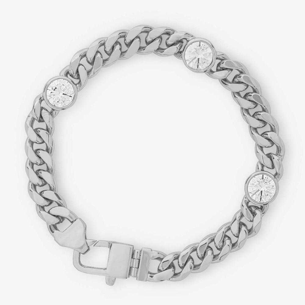 Metal Titanium Steel Bracelet Elegant Rhinestone Bracelet Luxury Cuban Zirconia Necklace Gifts