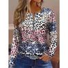 Women's T Shirt Quarter Zip Long Sleeve Casual Graphic Tribal Vintage Bohemia Tropical Hawaiian V Neck