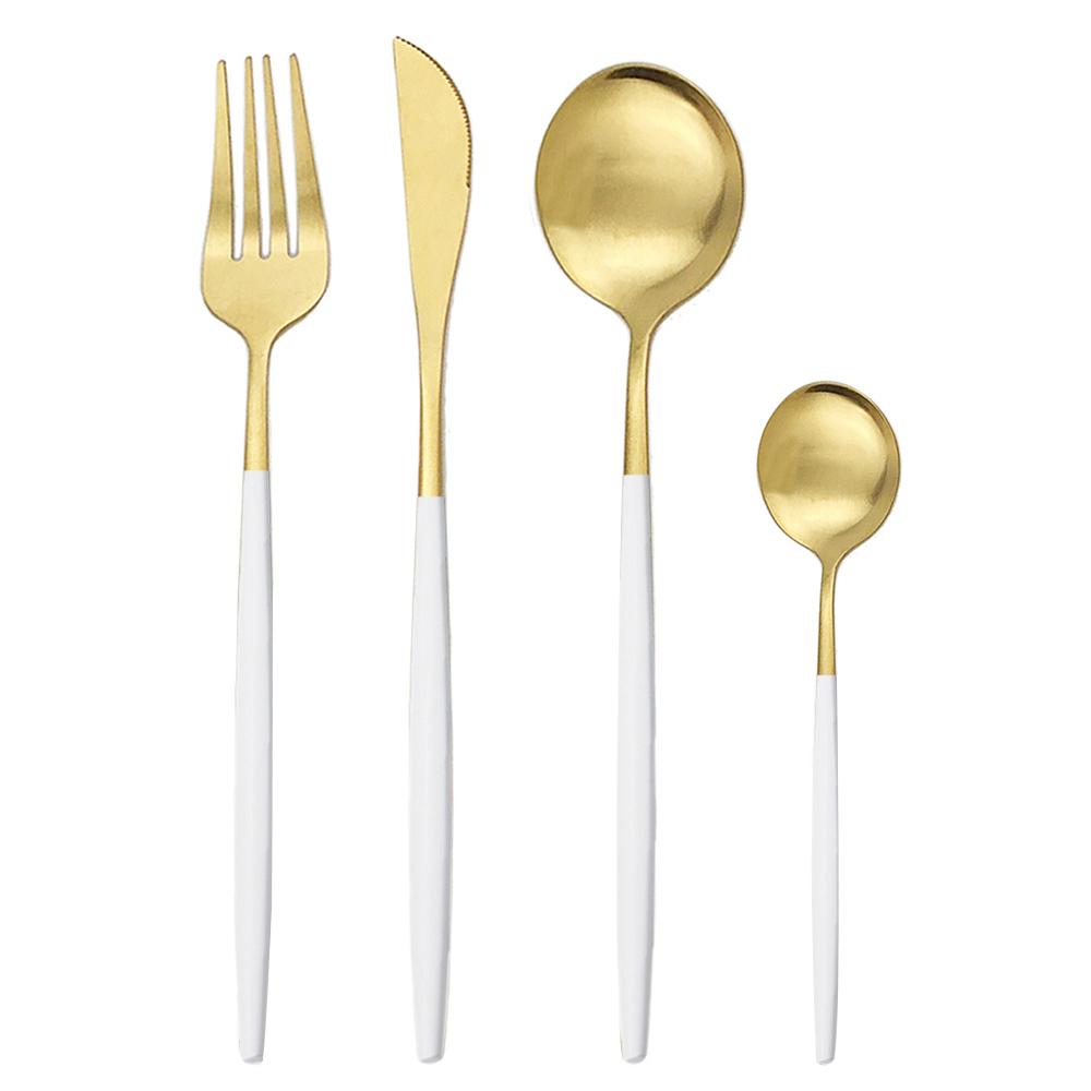Gold Matte Cutlery 32Pcs/ Stainless Steel Dinnerware Set Cutlery Dinner Tableware Western Fork Set Dropshipping Silverware Set