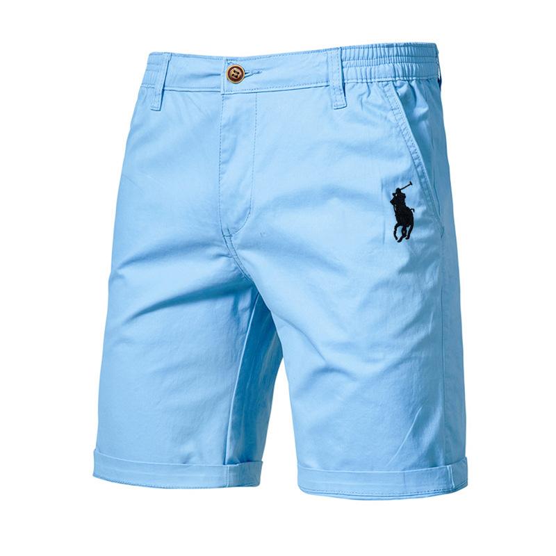 Polo Ralph Lauren Summer Pony Embroidered Cotton Solid Color Shorts for Men High Quality Casual Business Social Elastic Waist Beach Shorts