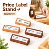 Wooden Base Wooden Price Tag Holder 68x18mm Desk Display Card Holder Price Label Stand  Tea Shop