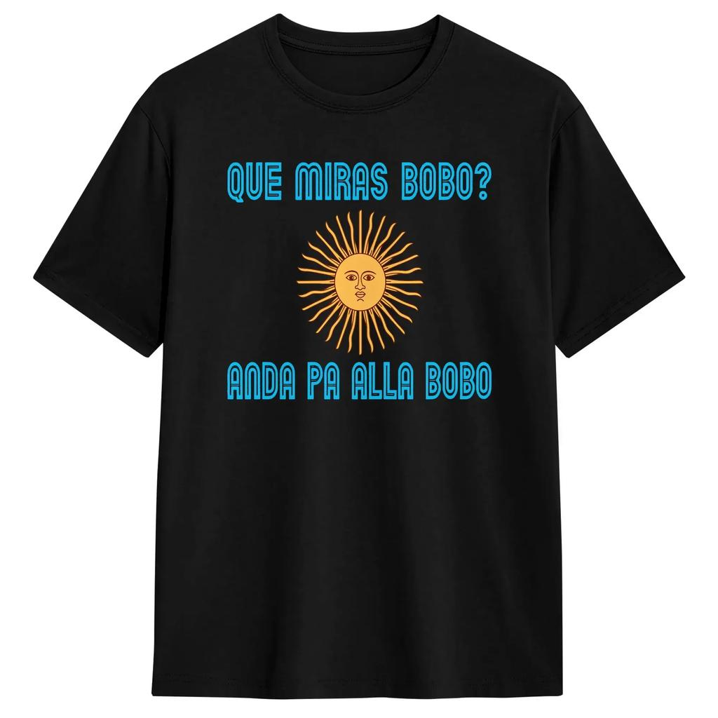 Men's QUE MIRAS BOBO ANDA PA ALLA BOBO T Shirt Pure Clothes Leisure Short Sleeve Crew Neck Tees Graphic T-Shirt