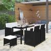 Day and Night - Day and Night 6-piece Garden Dining Set and Black Synthetic Rattan Cushions