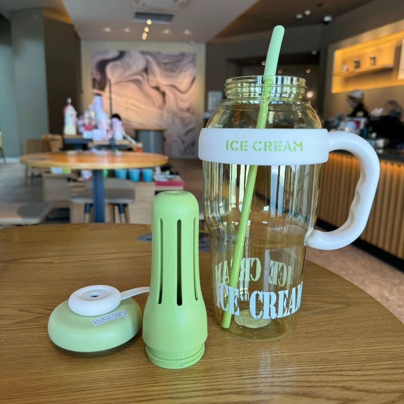1300ML Large Capacity Plastic Water Cup with Handle, Straw and Tea Strainer, Portable Sports Water Bottle, Tea Cup, Beverage Cup