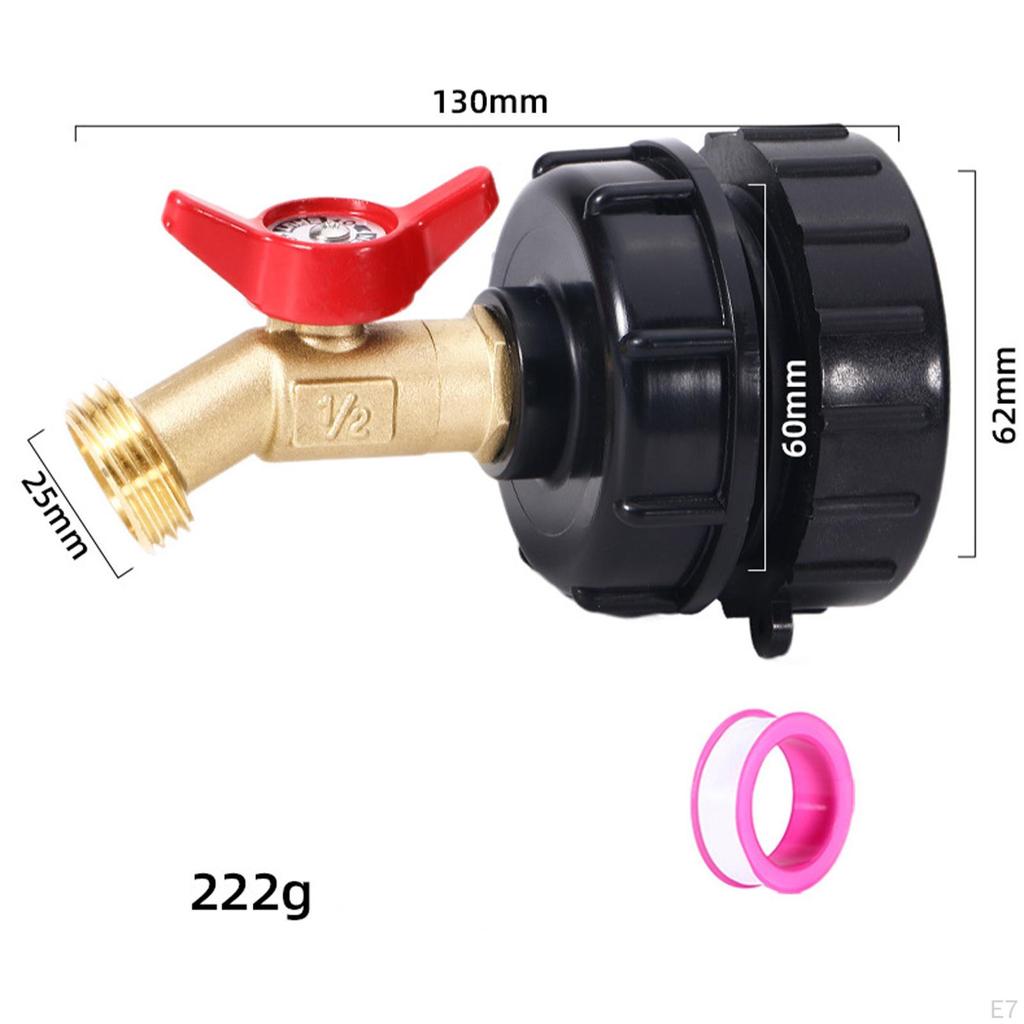 Переходник IBC Tote на адаптер садового шланга, универсальный резервуар для воды с тонкой резьбой 2,44 дюйма, емкостью 1000 л