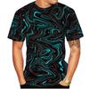 Летний топ с круглым вырезом и 3D-принтом в виде завихрений, модная повседневная мужская футболка с коротким рукавом