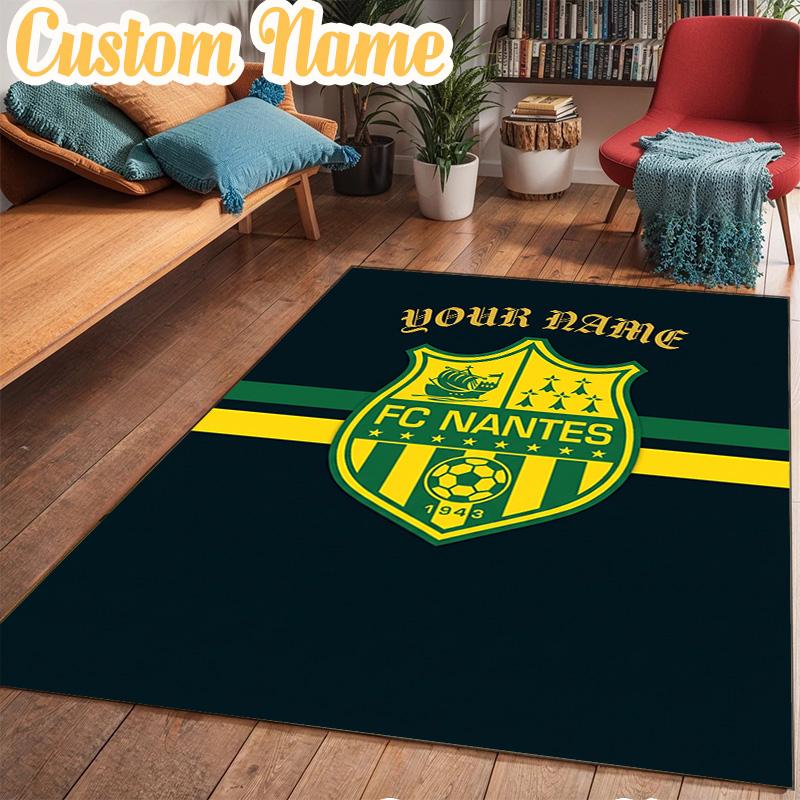 Custom Name Nantes Crest Design Rug Office Rug Chair Mat Non Slip Carpet Rugs for Bedrooms Dining Room Living Room Home Decor gifts