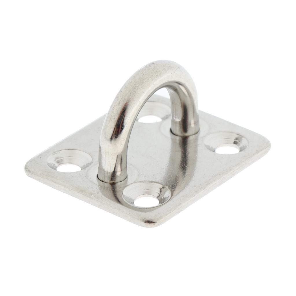 Stainless Steel Pad Eye Plate Square Hook Bracket for Boat Marine Equipment Sailing Shade Sail Yacht Accessories