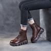 Winter 2025 New Thick-soled Heightening Martin Boots Retro Short Boots Leather Square Head Women's Boots Soft Leather Boots Women's