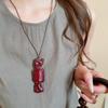 Resin Candy Love Pendant Necklaces For Women Retro Long Sweater Chains Simple Cute Pendant Necklaces Jewelry Accessories Gift