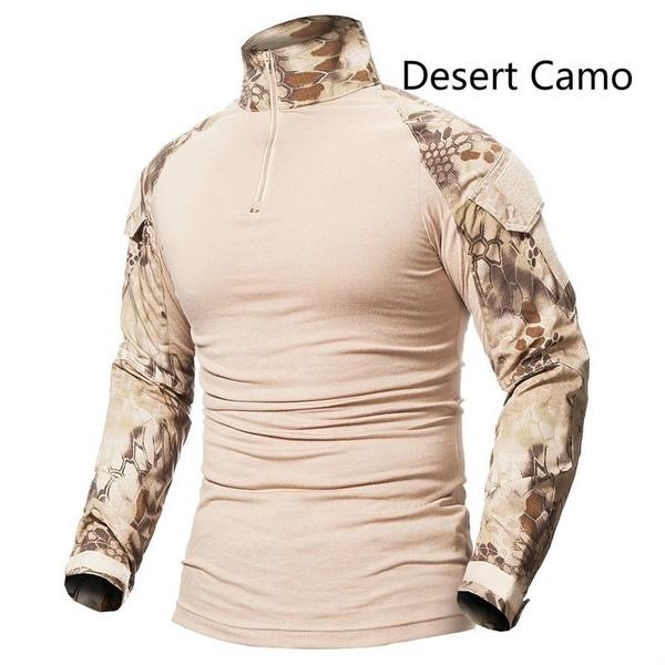 Мужская тактическая рубашка, уличные износостойкие камуфляжные футболки, мужские рубашки в стиле милитари с длинными рукавами, топы для кемпинга и пешего туризма, армейские армейские рубашки