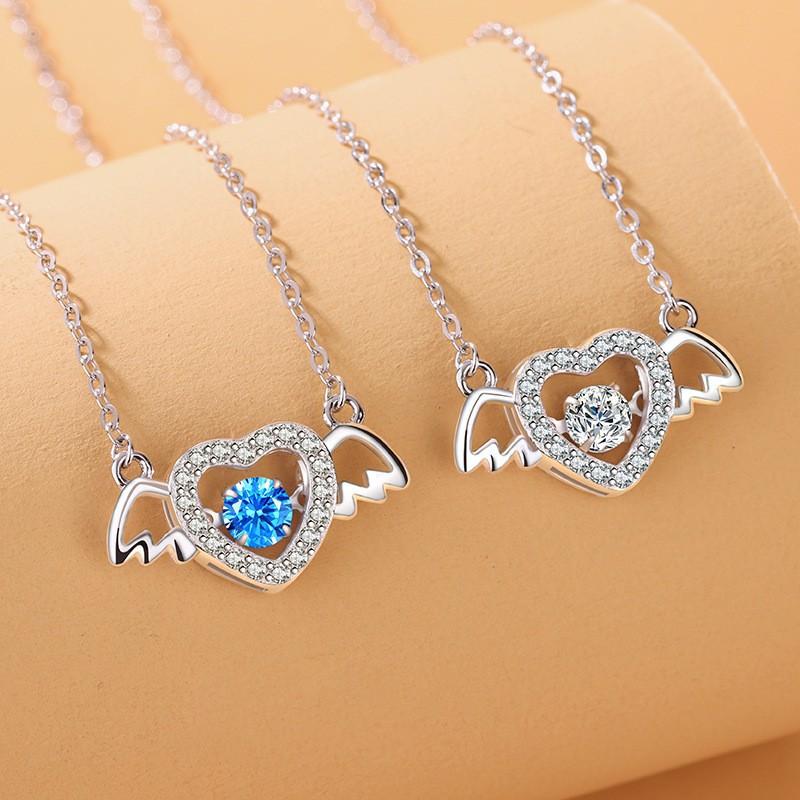 Ожерелье Angel Wings Agile для женщин, модная цепочка Love Heart Beating Heart Clavicle