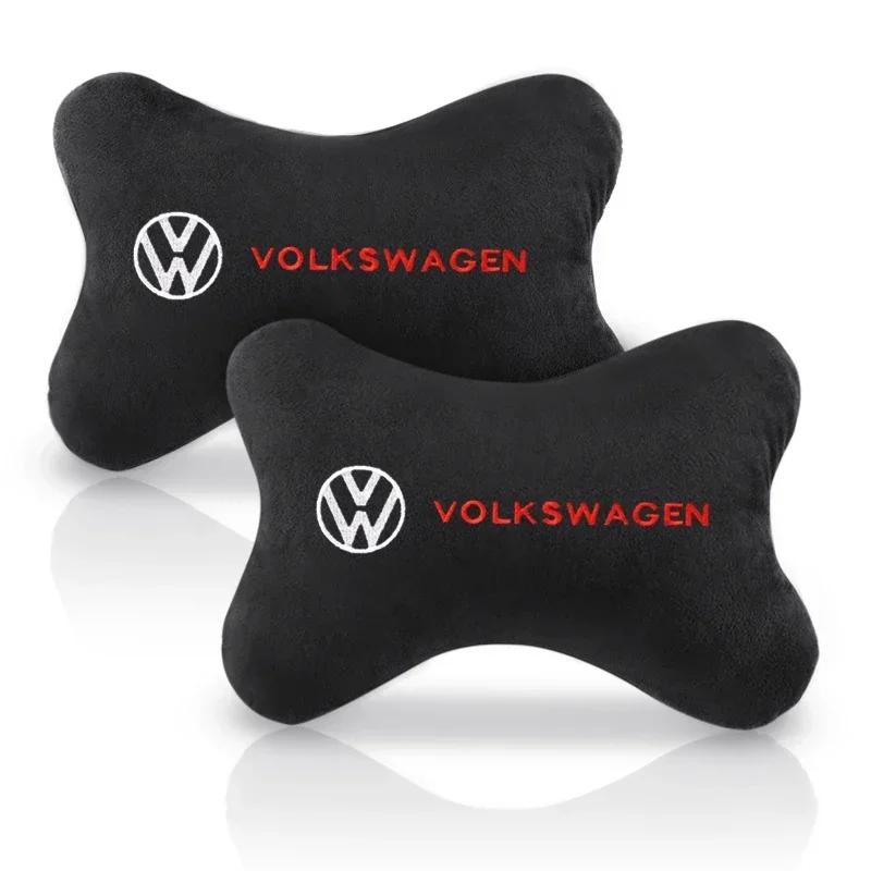 OBTLU1 Car Headrest Cover Auto Seat Cover Head Neck Rest Pillow for VW Volkswagen Golf Polo Passat Touran Jetta Car Styling