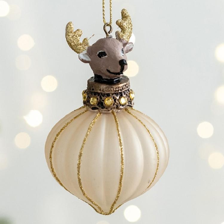Премиальные стеклянные рождественские украшения с креативной формой капель, белок и динамичной детализацией с блестками