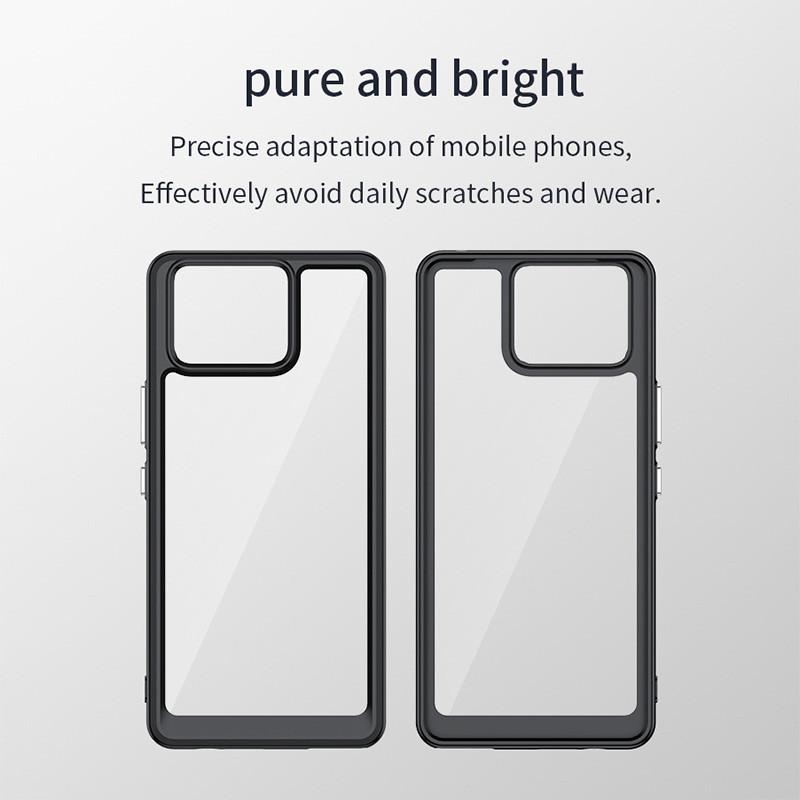 Прозрачный чехол PMMA для Asus Zenfone 11 Ultra 10 9 Zenfone11Ultra Zenfone10 Zenfone9 TPU цветной мягкий край жесткий чехол