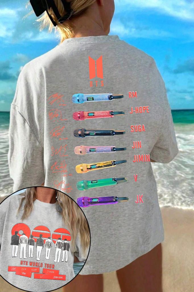 Футболка BTS Arirang 2026 Kpop Тур Футболка Женская Мужская Оверсайз Y2k Короткий рукав Повседневная Хлопок Высокое качество Женская Мужская Одежда